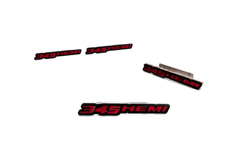 Chrysler Emblem & Badges set with 345HEMI logo Chrysler emblems decoinfabric