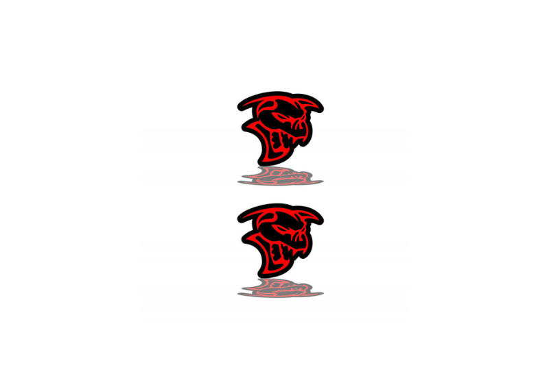 Dodge Emblem & Badge Set - Grille and Tailgate Ghoul logo Dodge emblems decoinfabric RED