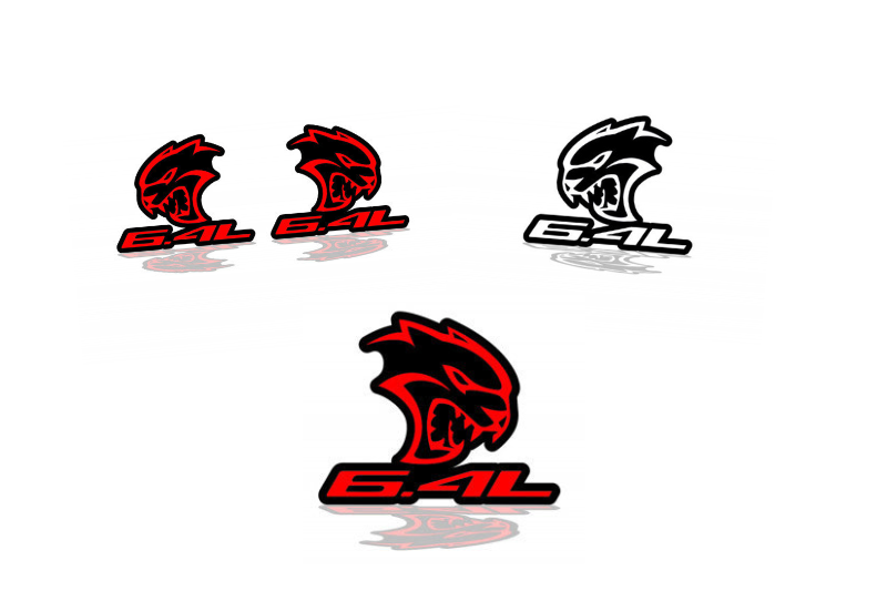 Jeep Emblem & Badges set with Hellcat 6.4L logo Jeep emblems decoinfabric