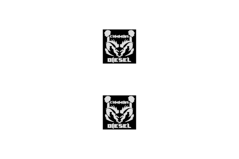 Dodge RAM Emblem & Badge Set - Grille and Tailgate Cummins Diesel logo Dodge emblems decoinfabric WHITE