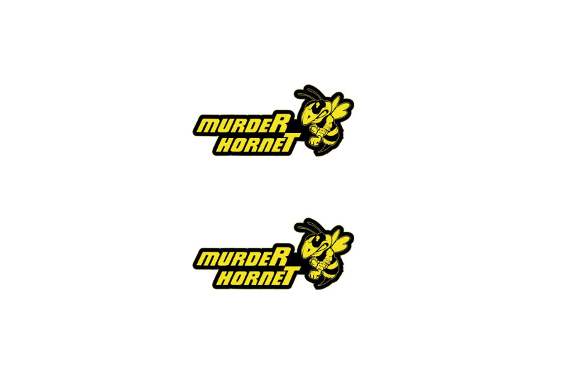 Dodge Emblem & Badge Set - Grille and Tailgate murdeR horneT logo (Type 5)