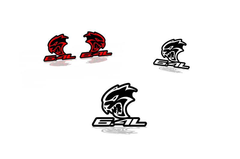 Chrysler Emblem & Badges set with Hellcat 6.4L logo Chrysler emblems decoinfabric