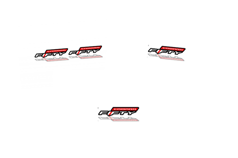 Chevrolet Camaro Emblem & Badges set with Fifty Camaro logo Chevrolet emblems decoinfabric