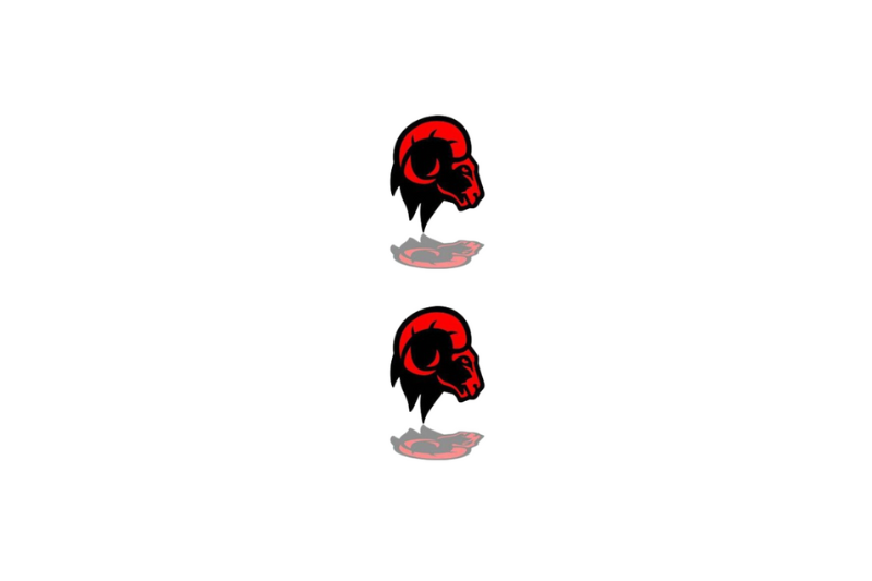 Dodge Emblem & Badge Set - Grille and Tailgate Ram Head logo Dodge emblems decoinfabric RED