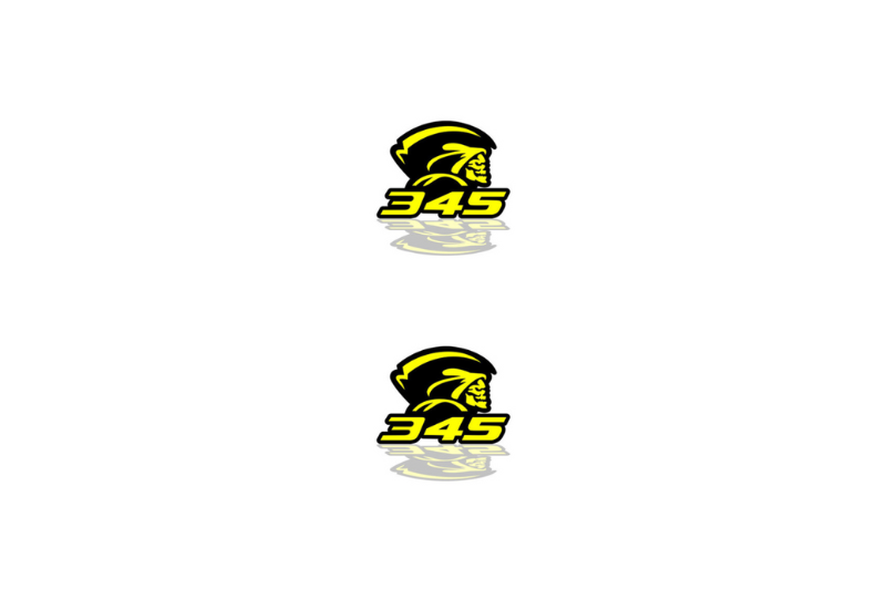 Dodge Emblem & Badge Set - Grille and Tailgate Reaper 345 logo Dodge emblems decoinfabric YELLOW