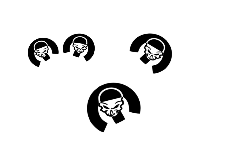 Jeep Emblem & Badges set with Mopar Skull logo (Type 11) Jeep emblems decoinfabric