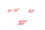 Ford Emblem & Badges set with ST logo (Type 3) Ford emblems decoinfabric RED WHITE