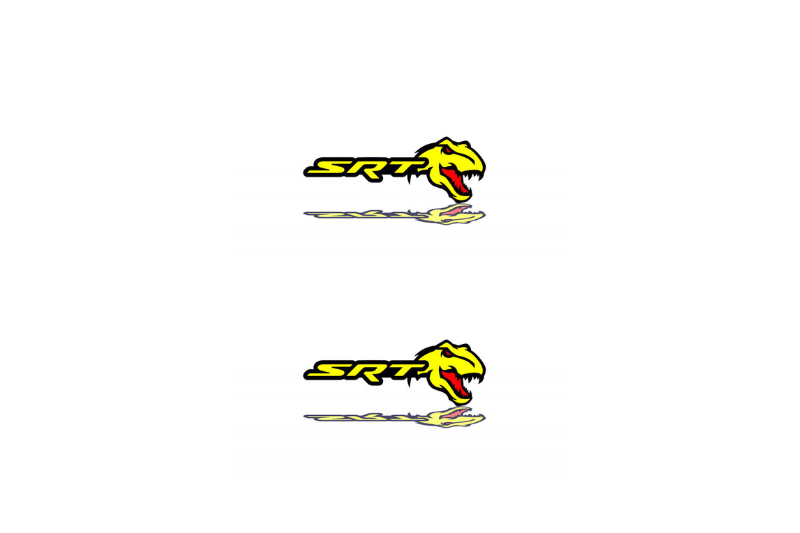 Dodge Emblem & Badge Set - Grille and Tailgate SRT + Tirex logo (Type 2) Dodge emblems decoinfabric YELLOW