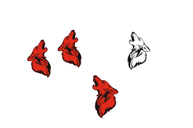 Ford Mustang Emblem & Badges set with Coyote logo (type 4) Ford emblems decoinfabric