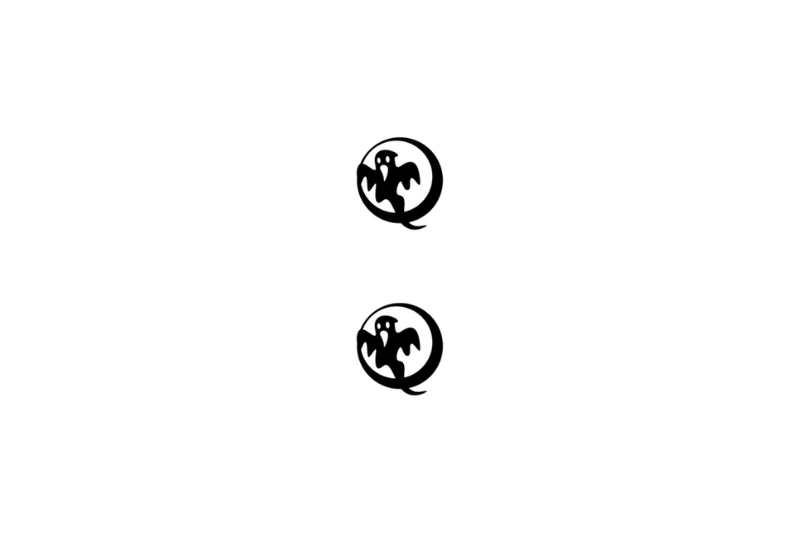 Dodge Emblem & Badge Set - Grille and Tailgate Ghost logo (Type 3) Dodge emblems decoinfabric WHITE