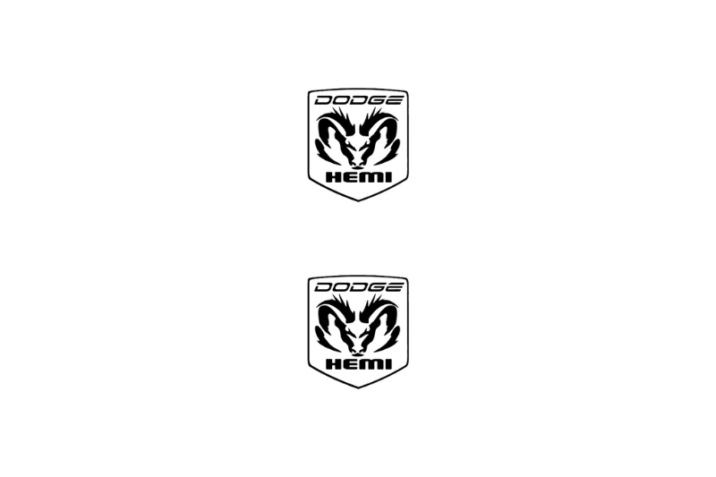 Dodge RAM Emblem & Badge Set - Grille and Tailgate Hemi logo (Type 2) Dodge emblems decoinfabric WHITE