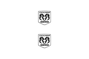 Dodge RAM Emblem & Badge Set - Grille and Tailgate Hemi logo (Type 2) Dodge emblems decoinfabric WHITE