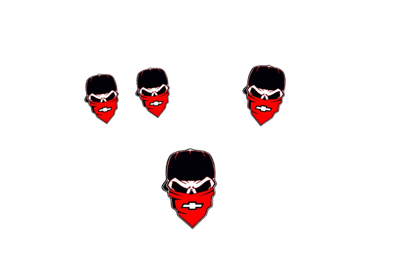 Chevrolet Emblem & Badges set with Chevy Skull logo Chevrolet emblems decoinfabric