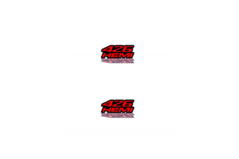 Dodge Emblem & Badge Set - Grille and Tailgate 426HEMI logo (Type 2) Dodge emblems decoinfabric RED