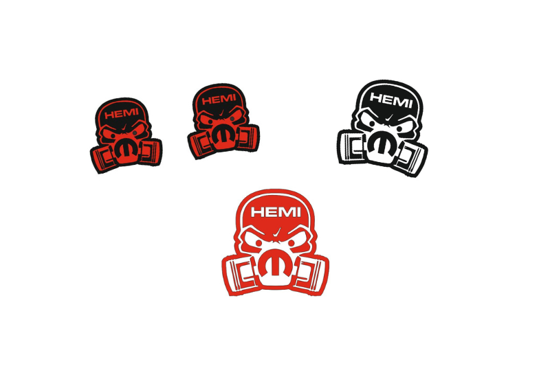 Dodge Emblem & Badges set with Mopar Hemi Piston Gas logo Dodge emblems decoinfabric