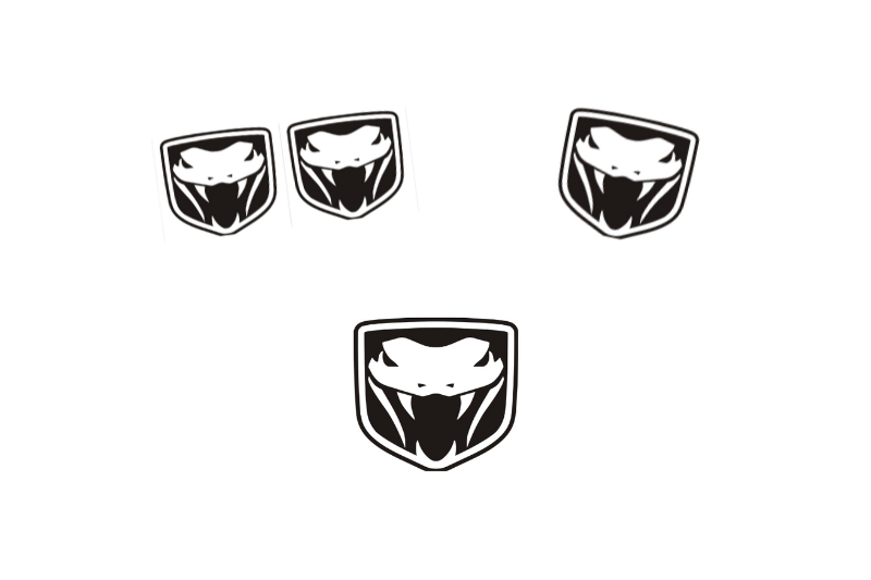 Dodge Viper Emblem & Badges set with Striking Snake logo (type 2) Dodge emblems decoinfabric