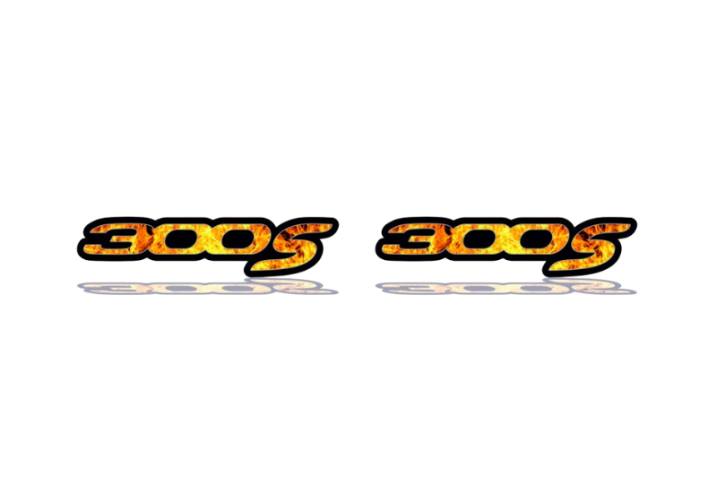 Chrysler emblem for fenders with 300S Fire logo Chrysler emblems decoinfabric BLACK FRAME+FIRE LOGO