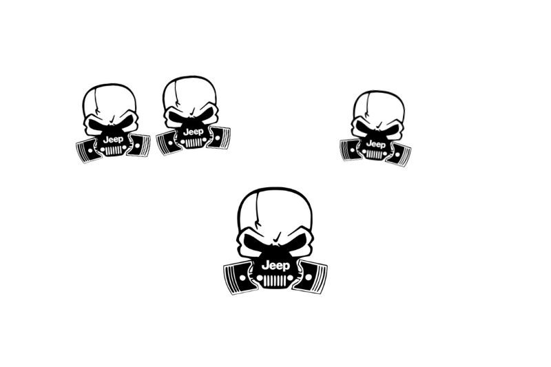 Jeep Emblem & Badges set with Jeep Skull logo Jeep emblems decoinfabric