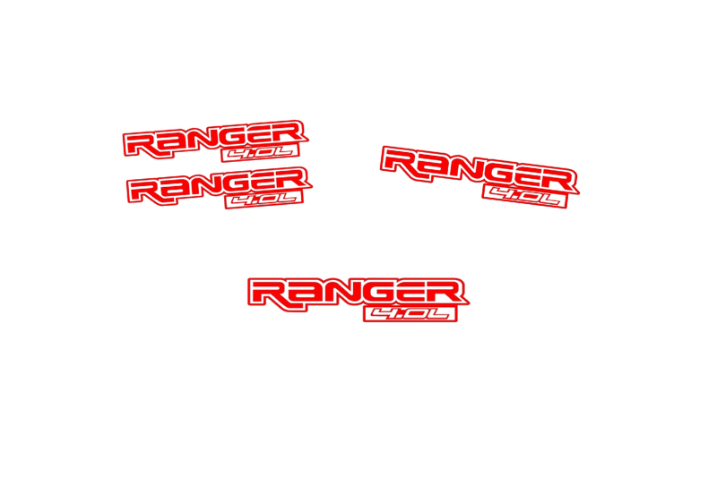 Ford Ranger Emblem & Badges set with Ranger 4.0L logo (Type 2)