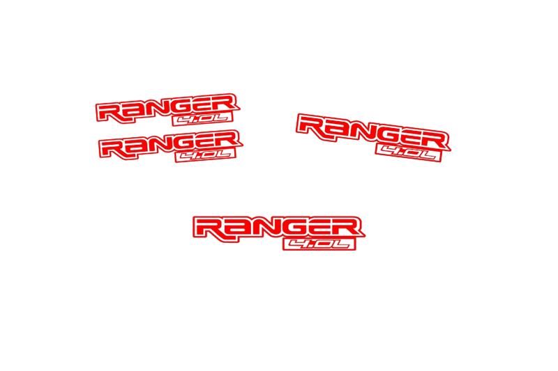 Ford Ranger Emblem & Badges set with Ranger 4.0L logo (Type 2) Ford emblems decoinfabric