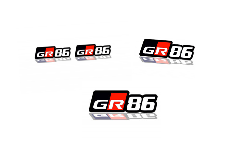 Toyota Emblem & Badges set with GR86 logo Toyota emblems decoinfabric