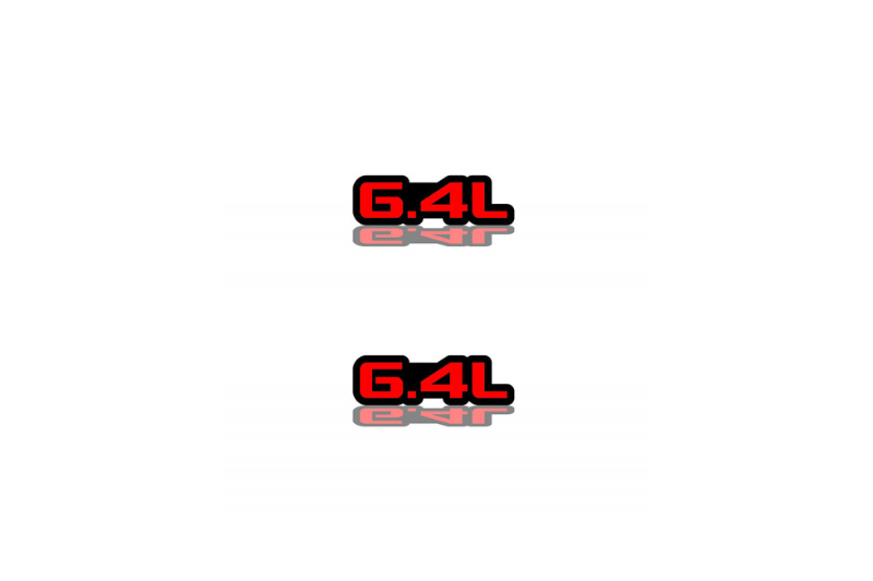 Dodge Emblem & Badge Set - Grille and Tailgate 6.4L logo (Type 2) Dodge emblems decoinfabric RED