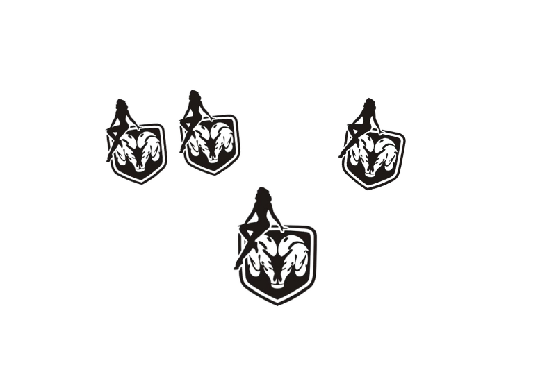 Dodge RAM Emblem & Badges set with Dodge RAM Girl logo Dodge emblems decoinfabric