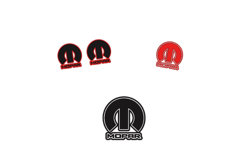 Chrysler Emblem & Badges set with Mopar logo (Type 7) Chrysler emblems decoinfabric