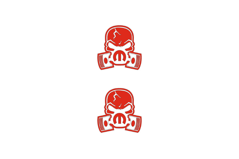 Dodge Emblem & Badge Set - Grille and Tailgate Mopar Piston Gas Mask logo Dodge emblems decoinfabric RED