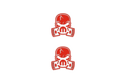 Dodge Emblem & Badge Set - Grille and Tailgate Mopar Piston Gas Mask logo Dodge emblems decoinfabric RED