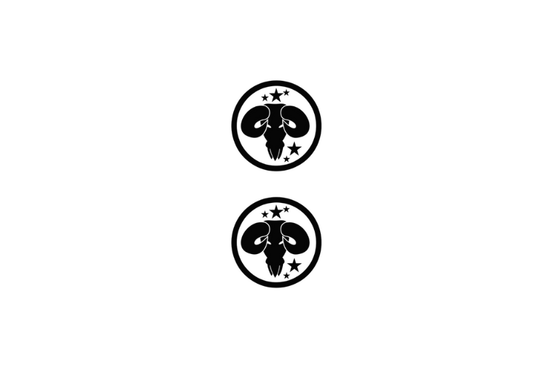 Dodge RAM Emblem & Badge Set - Grille and Tailgate Dodge RAM logo (Type 5) Dodge emblems decoinfabric WHITE