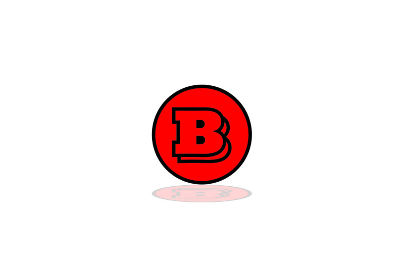 Mercedes G-Class tailgate trunk rear emblem with Brabus logo (type 3) Mercedes emblems decoinfabric BLACK RED