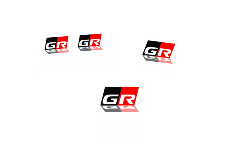 Toyota Emblem & Badges set with GR logo Toyota emblems decoinfabric