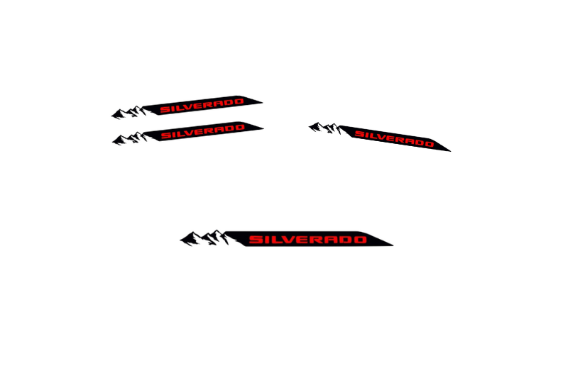 Chevrolet Emblem & Badges set with Silverado logo Chevrolet emblems decoinfabric