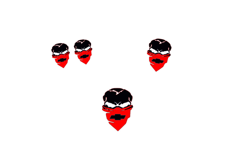 Chevrolet Emblem & Badges set with Chevy Skull logo (Type 3) Chevrolet emblems decoinfabric