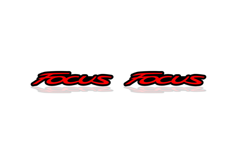 Ford Focus emblem for fenders with Ford Focus III logo Ford emblems decoinfabric BLACK RED