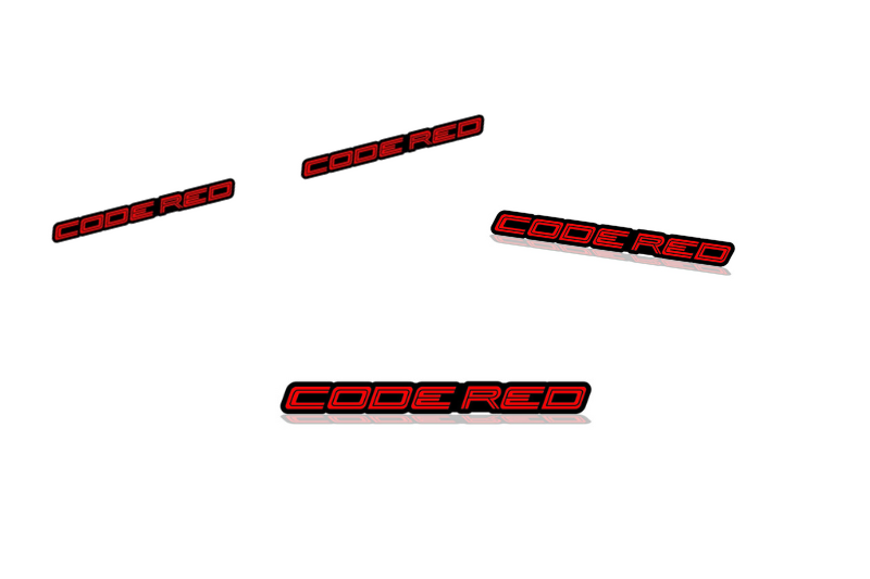 Ford Mustang Emblem & Badges set with Code Red logo (Type 2) Ford emblems decoinfabric