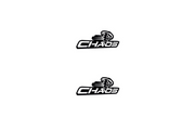 Dodge Emblem & Badge Set - Grille and Tailgate Chaos logo Dodge emblems decoinfabric WHITE