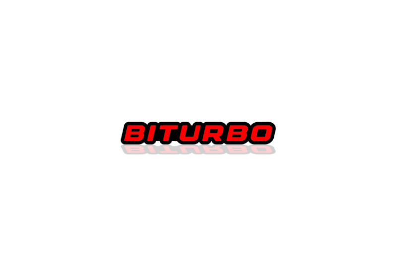 Mercedes G-Class Radiator grille emblem with BiTurbo logo Mercedes emblems decoinfabric BLACK RED