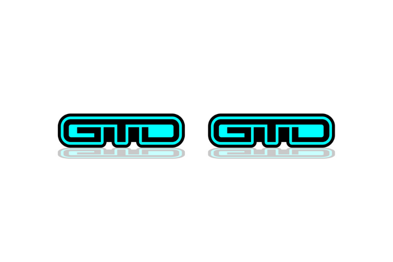 Ford Mustang emblem for fenders with GTD logo (Type 2) Ford emblems decoinfabric BLACK LIGHT BLUE