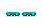 Ford Mustang emblem for fenders with GTD logo (Type 2) Ford emblems decoinfabric BLACK LIGHT BLUE