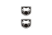 Dodge Viper Emblem & Badge Set - Grille and Tailgate Striking Snake logo (Type 2) Dodge emblems decoinfabric WHITE