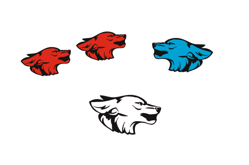 Ford Mustang Emblem & Badges set with Coyote logo (type 9) Ford emblems decoinfabric