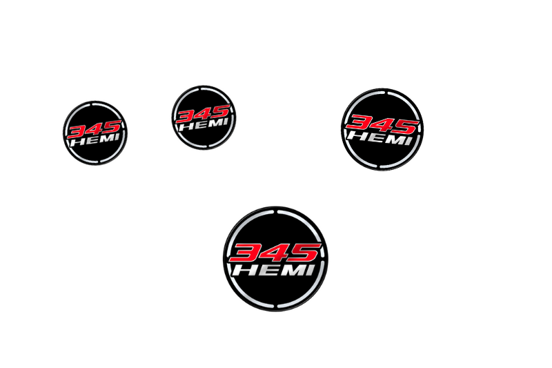 Dodge Emblem & Badges set with 345 Hemi logo (Type 3) Dodge emblems decoinfabric