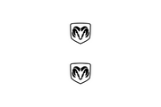 Dodge RAM Emblem & Badge Set - Grille and Tailgate Dodge RAM logo Dodge emblems decoinfabric WHITE