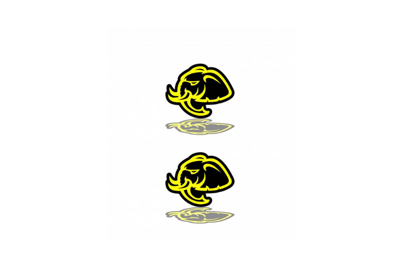 Dodge Emblem & Badge Set - Grille and Tailgate Hellephant logo Dodge emblems decoinfabric BLACK