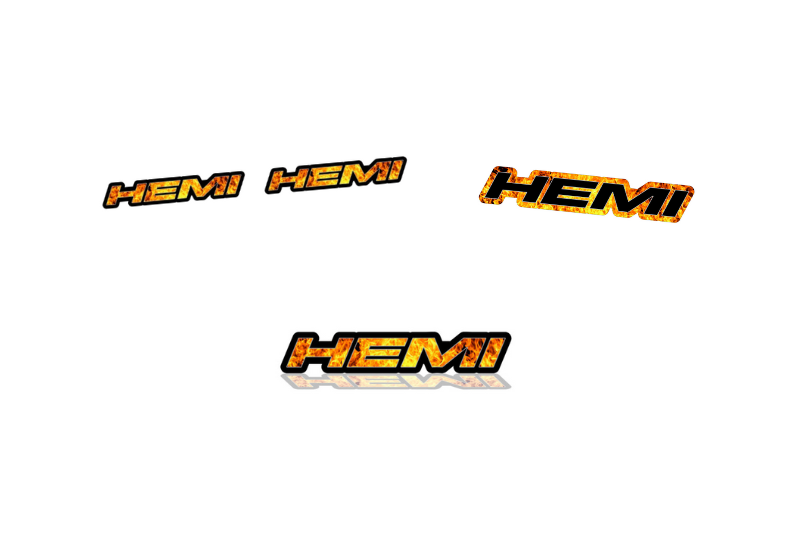 Jeep Emblem & Badges set with Hemi Fire logo Jeep emblems decoinfabric