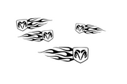Dodge RAM Emblem & Badges set with Dodge RAM Flame logo Dodge emblems decoinfabric