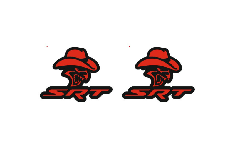 Dodge emblem for fenders with Cowboy SRT logo Dodge emblems decoinfabric BLACK RED