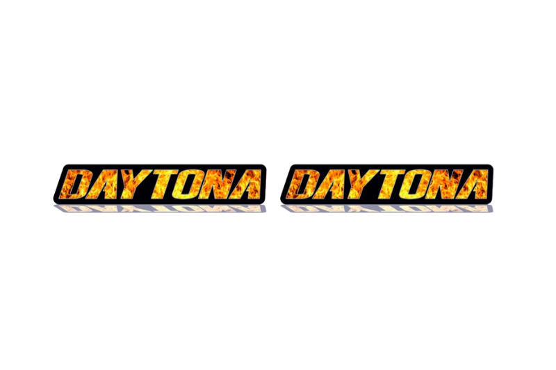 Dodge emblem for fenders with Daytona Fire logo Dodge emblems decoinfabric BLACK FRAME+FIRE LOGO